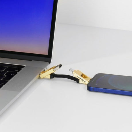 Rolling Square Kabel inCharge 6 Keyring Saturn Gold