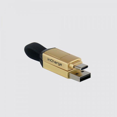 Rolling Square Kabel inCharge 6 Keyring Saturn Gold