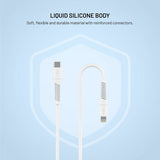 Fixed Kabel Liquid Silicone USB-C/Lightning 1.2m Hvit
