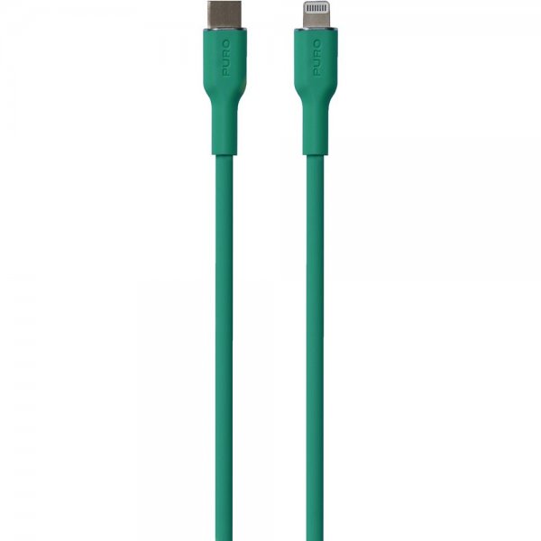 Puro Kabel Soft Charge & Sync Cable USB-C/Lightning 1.5m Grønn