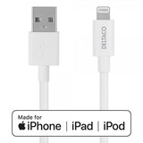 Deltaco Kabel USB-A Cable with Lightning Connector 2m Hvit