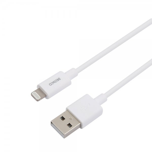 Deltaco Kabel USB-A Cable with Lightning Connector 2m Hvit