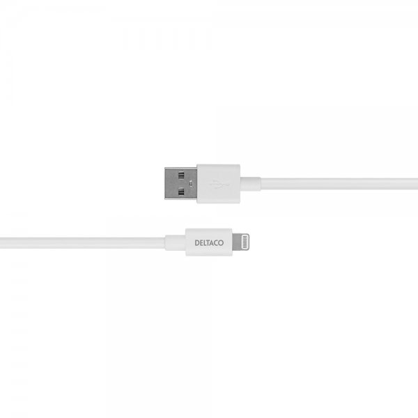 Deltaco Kabel USB-A Cable with Lightning Connector 2m Hvit