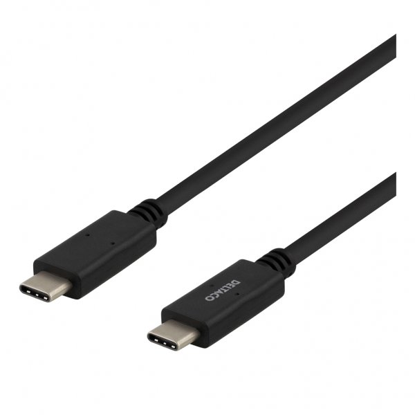 Deltaco Kabel USB-C/USB-C 1m Svart