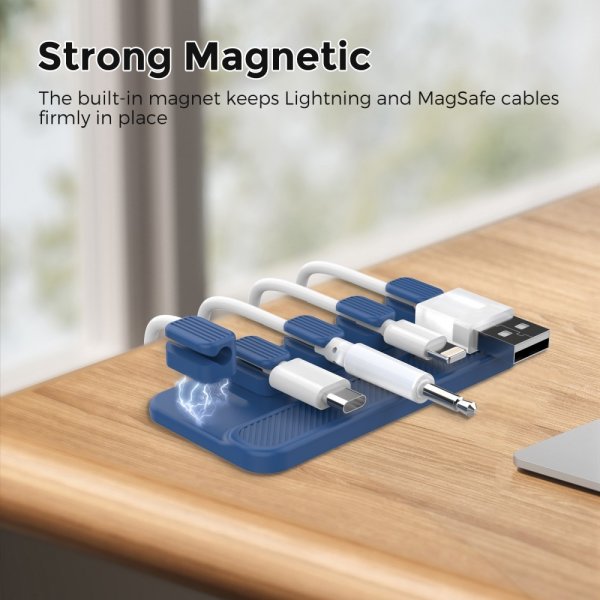 Ahastyle Kabelholder WG104 Magnetisk Blå
