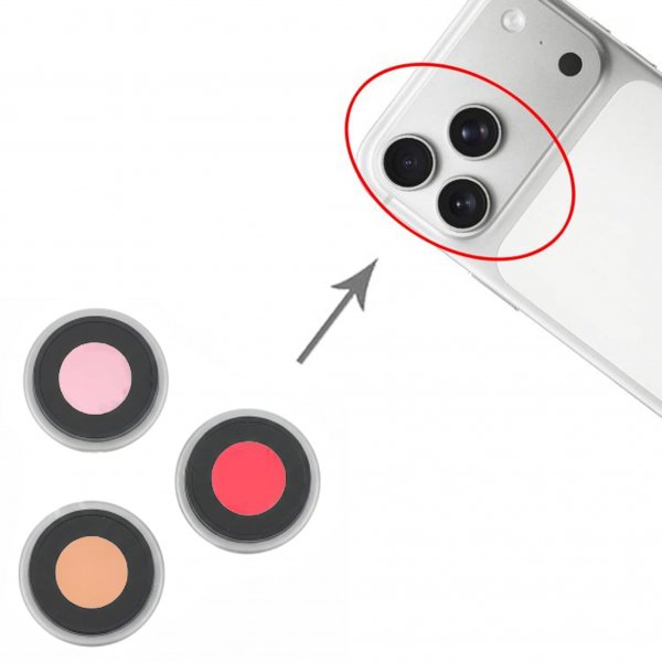 Kameralinse med ramme for iPhone 17 Pro og 17 Pro Max - sølv