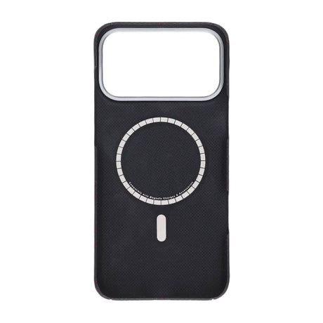 iPhone 17 Pro Max Deksel Kevlar MagSafe Svart-rødt rutemønster