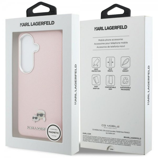 Karl Lagerfeld Samsung Galaxy S26 Plus Deksel Saffiano MagSafe Rosa