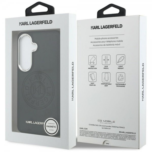 Karl Lagerfeld Samsung Galaxy S26 Plus Deksel Perforated Logo MagSafe Svart