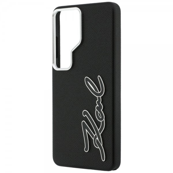 Karl Lagerfeld Samsung Galaxy S26 Ultra Deksel Metal Logo Grained Svart