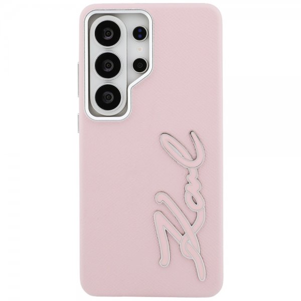 Karl Lagerfeld Samsung Galaxy S26 Ultra Deksel Metal Logo Grained Rosa