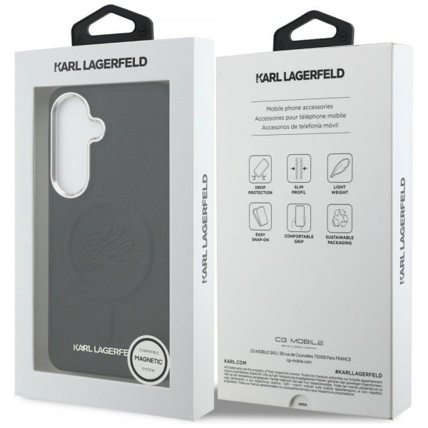 Karl Lagerfeld Samsung Galaxy S26 Deksel Embossed MagSafe Svart