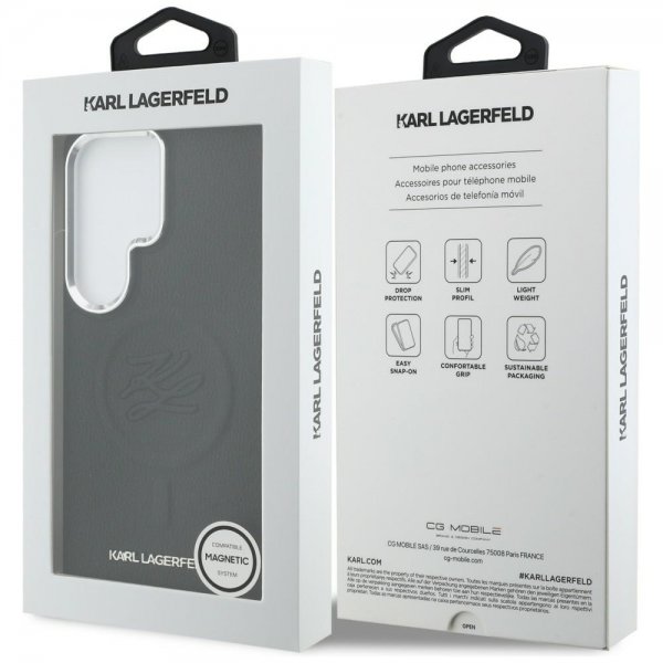 Karl Lagerfeld Samsung Galaxy S26 Ultra Deksel Embossed MagSafe Svart