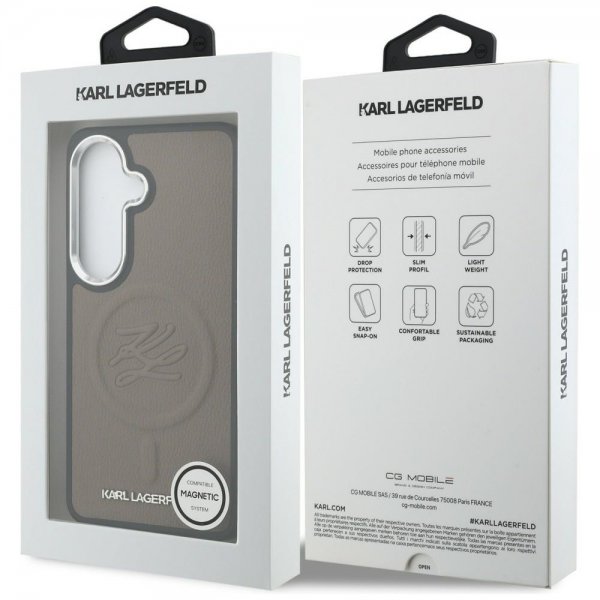 Karl Lagerfeld Samsung Galaxy S26 Deksel Embossed MagSafe Brun