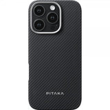 Pitaka iPhone 16 Pro Deksel Ultra-Slim Case MagSafe Black/Grey Twill