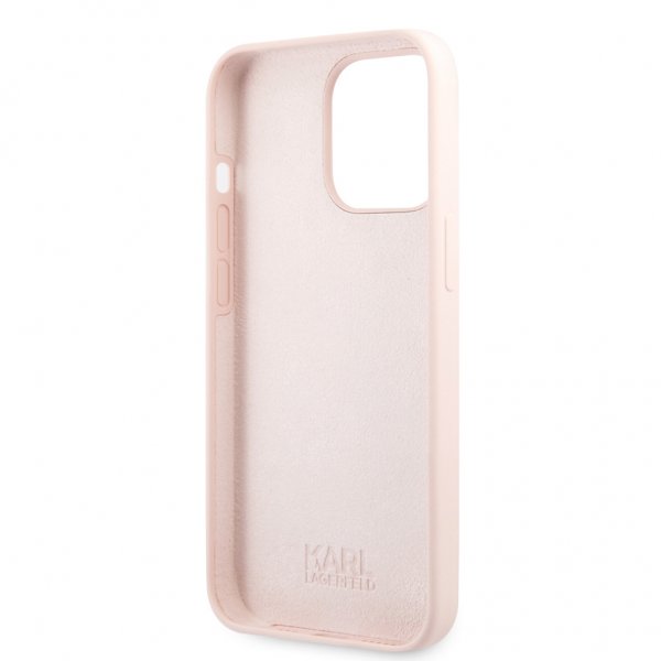 Karl Lagerfeld iPhone 13 Pro Deksel Liquid Silicone Ljusrosa