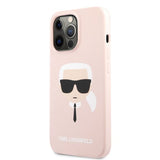 Karl Lagerfeld iPhone 13 Pro Max Deksel Liquid Silicone Ljusrosa