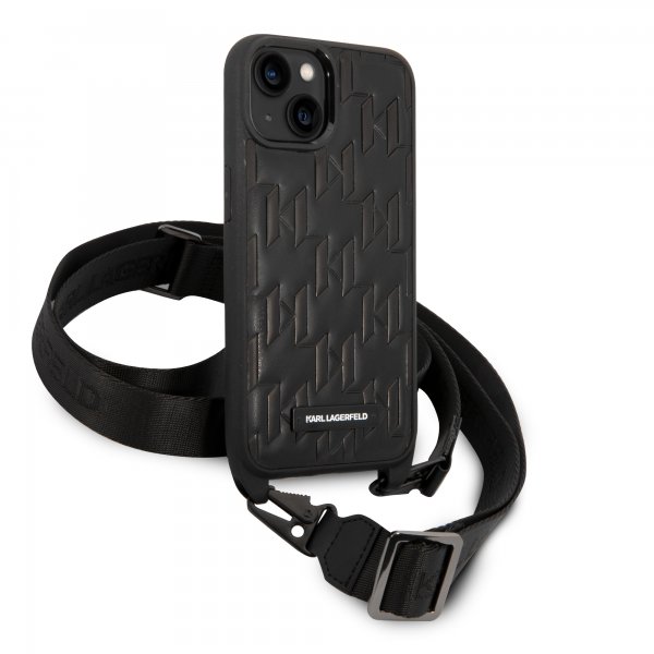 Karl Lagerfeld iPhone 14 Deksel Crossbody Strap Svart