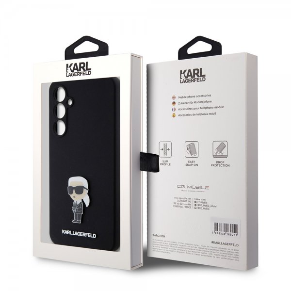 Karl Lagerfeld Samsung Galaxy S23 FE Deksel Liquid Silicone Ikonik Karl Svart