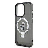 Karl Lagerfeld iPhone 15 Plus Deksel Ring Stand MagSafe Svart