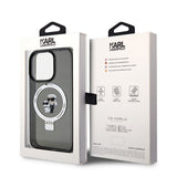 Karl Lagerfeld iPhone 15 Plus Deksel Ring Stand MagSafe Svart
