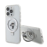 Karl Lagerfeld iPhone 15 Deksel Ring Stand MagSafe Hvit