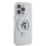 Karl Lagerfeld iPhone 15 Deksel Ring Stand MagSafe Hvit