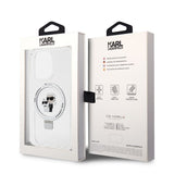 Karl Lagerfeld iPhone 15 Deksel Ring Stand MagSafe Hvit