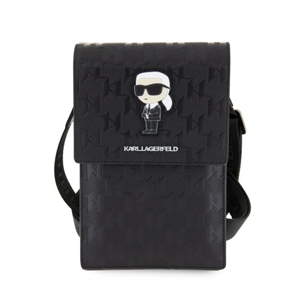 Karl Lagerfeld Wallet Phone Pouch Monogram Ikonik Svart