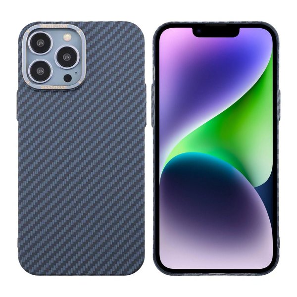 iPhone 13 Pro Max Deksel Karbonfibermønster Blå