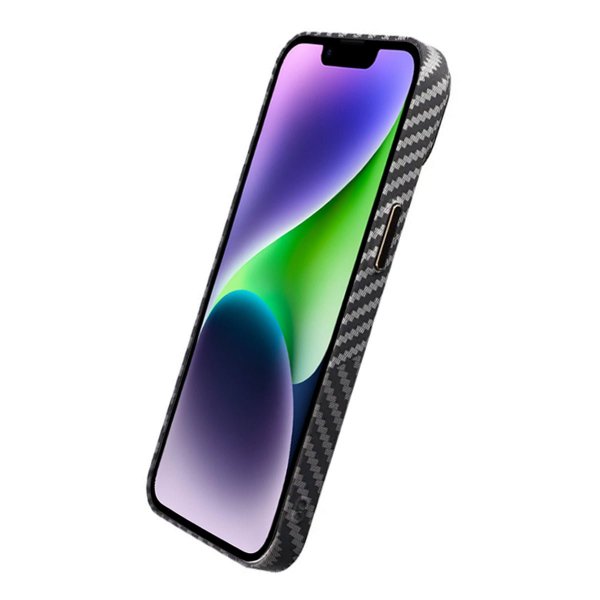 iPhone 14 Deksel Karbonfibermønster Svart Hvit