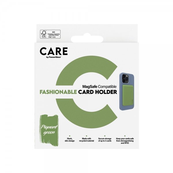 CARE by PanzerGlass Kortholder Fashionable Card Holder MagSafe Grønn