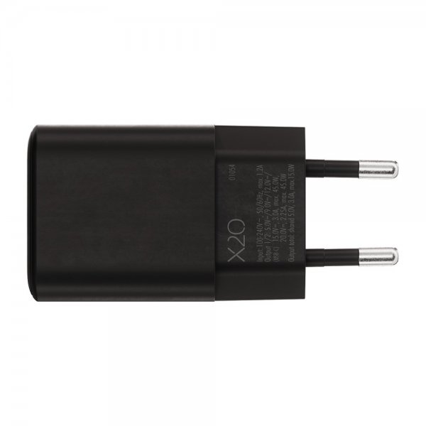 X2O Lader 45W Double USB-C GaN Svart