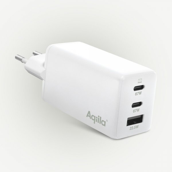 Aqiila Lader Chargebird W65 GaN 67W Hvit