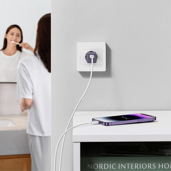 Baseus Lader GaN5 Fast Charger Mini 30W Lilla