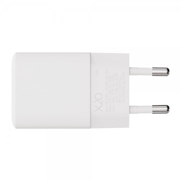X2O Lader med Kabel 1.2m 25W USB-C GaN Hvit