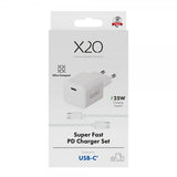 X2O Lader med Kabel 1.2m 25W USB-C GaN Hvit