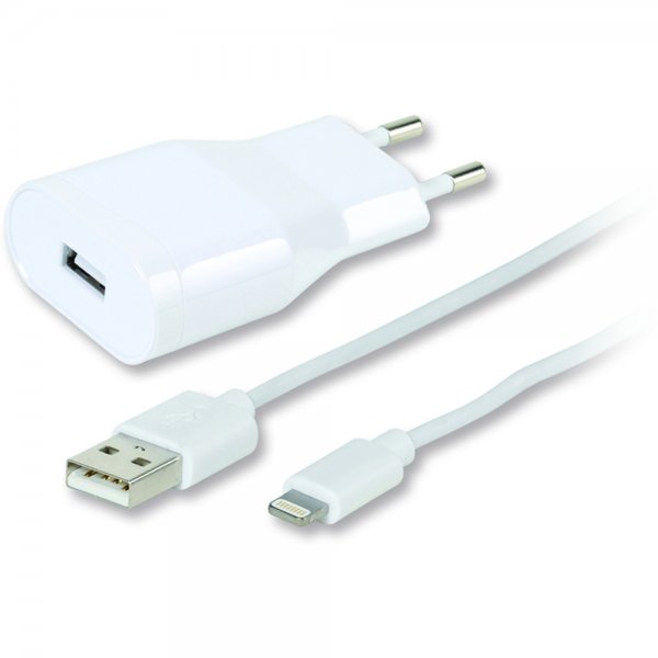 Vivanco Lader med Lightning Kabel 1.2 meter 2.4A Hvit