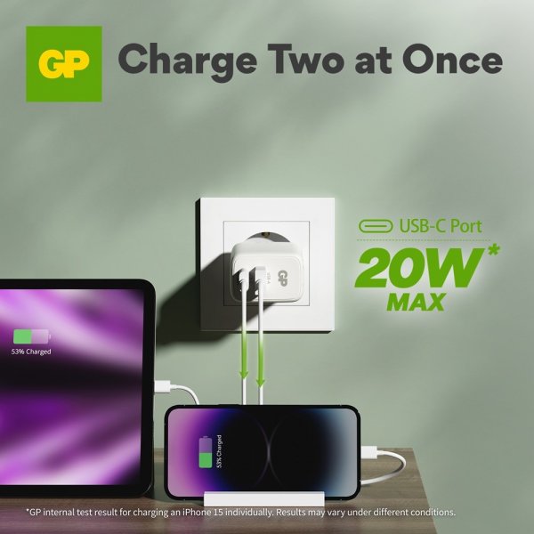 GP Lader PD 20W USB-A + USB-C