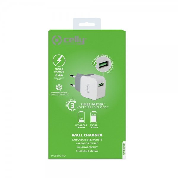 Celly Lader TCUSBTURBO USB-A 12W Hvit