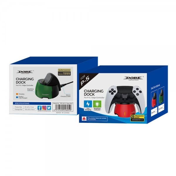 Dobe Ladestasjon for PlayStation 5 kontroller Rød