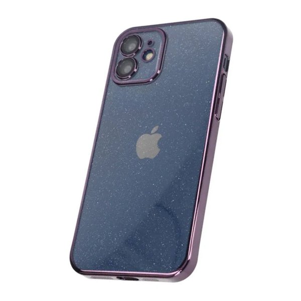iPhone 11 Deksel Glitter Transparent Støtsikker Lilla