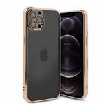 iPhone 12 Pro Deksel Glitter Transparent Støtsikker Gull
