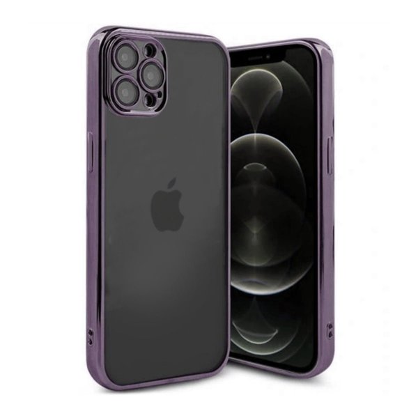 iPhone 12 Pro Deksel Glitter Transparent Støtsikker Lilla