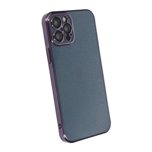 iPhone 12 Pro Deksel Glitter Transparent Støtsikker Lilla
