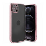 iPhone 12 Pro Deksel Glitter Transparent Støtsikker Rosa