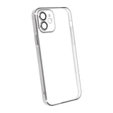 iPhone 12 Deksel Glitter Transparent Støtsikker Sølv