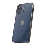 iPhone 12 Deksel Glitter Transparent Støtsikker Svart