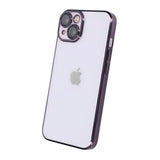 iPhone 14 Deksel Glitter Transparent Støtsikker Lilla