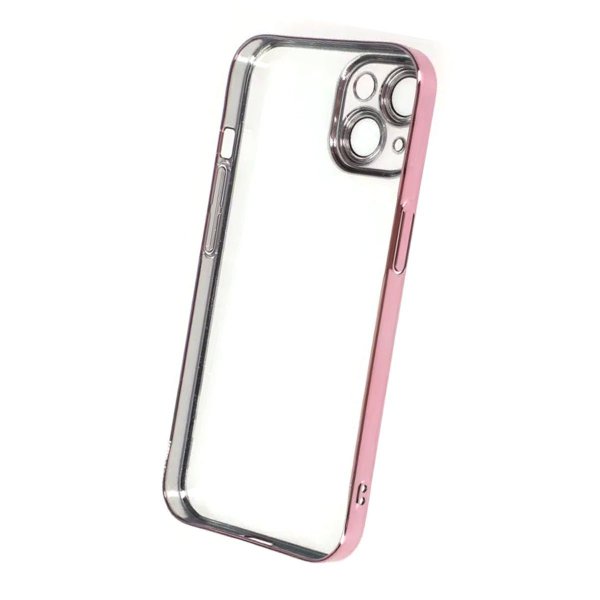 iPhone 14 Deksel Glitter Transparent Støtsikker Rosa
